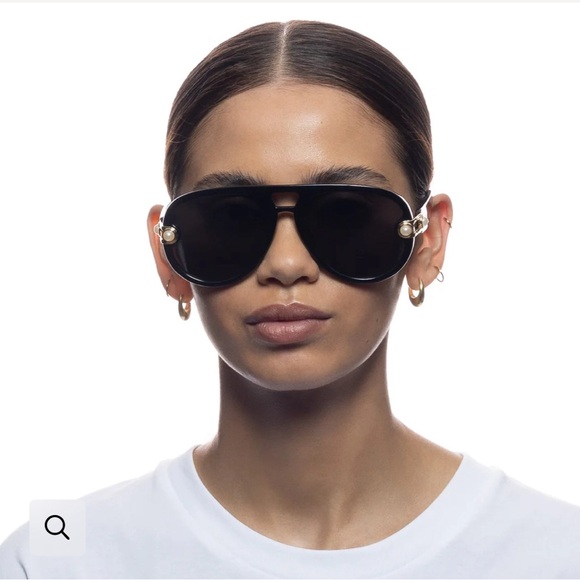 NWT Le Specs x Missoma Jupiter Link Black Pearl Aviator sunglasses - Picture 1 of 9